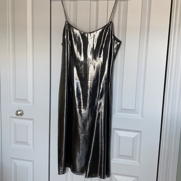 EUC Rickie Freeman for Teri Jon Pewter dress - Picture 5 of 16